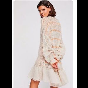 Free People Float On Peplum Sweater Crochet Dress